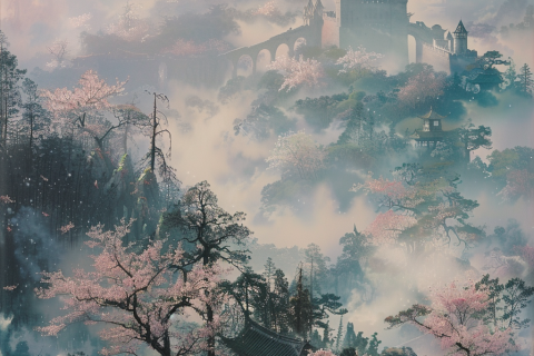 AI绘画-中国城堡